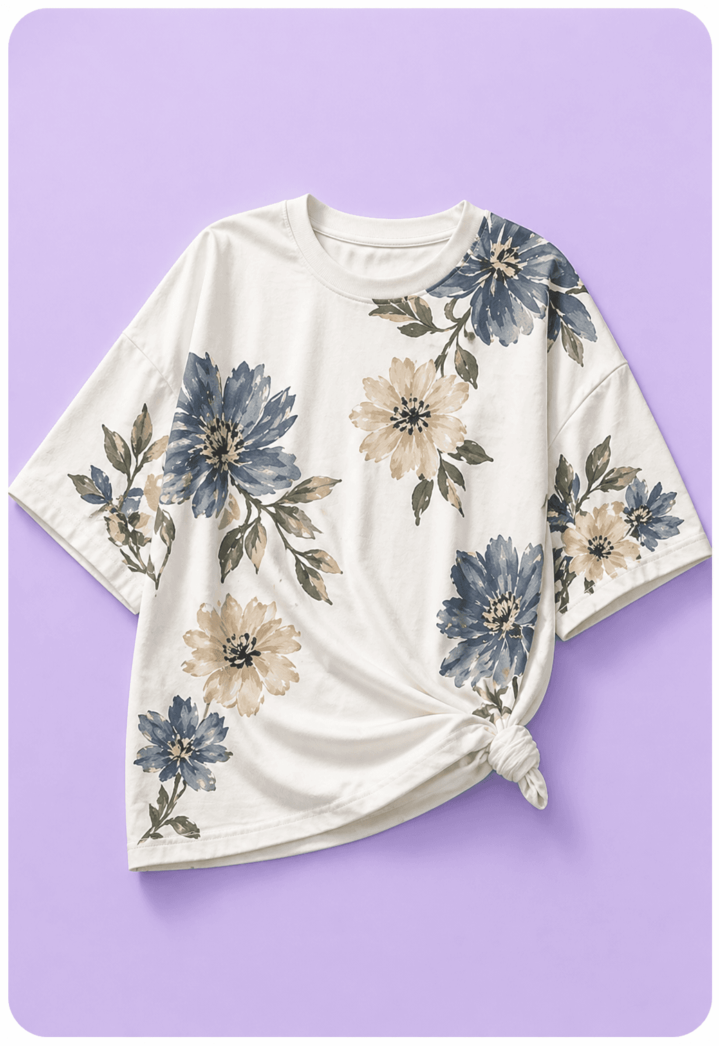 Floral Print Oversized Tee